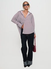 Takes You Far Shirt Burgundy Stripe