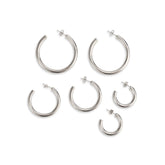 Lior 3 Pair Earring Set Silver