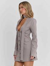 Rehnee Blazer Grey Pinstripe