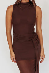 Girl's Night Waist Sash Maxi Dress Chocolate
