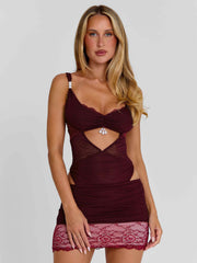 Vayla Mini Dress Deep Red