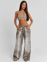Zeriah Top Snake Print