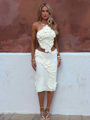 Palmina Midi Skirt White