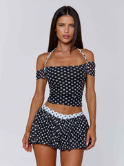 Marlowe Shorts Black Polka Dot