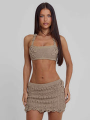 Mayal Mini Skirt Taupe