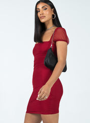 Charvi Mini Dress Maroon
