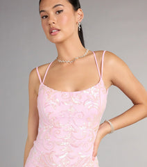 Hannah Sequin Lace-Up Bodycon Mini Dress