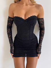 Letisha Long Sleeve Mini Dress Black