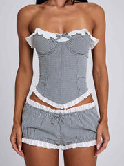 Junnie Corset Black Gingham