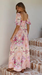 Tamar Maxi Dress - Pink Floral