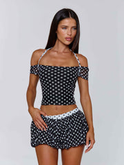 Marlowe Shorts Black Polka Dot